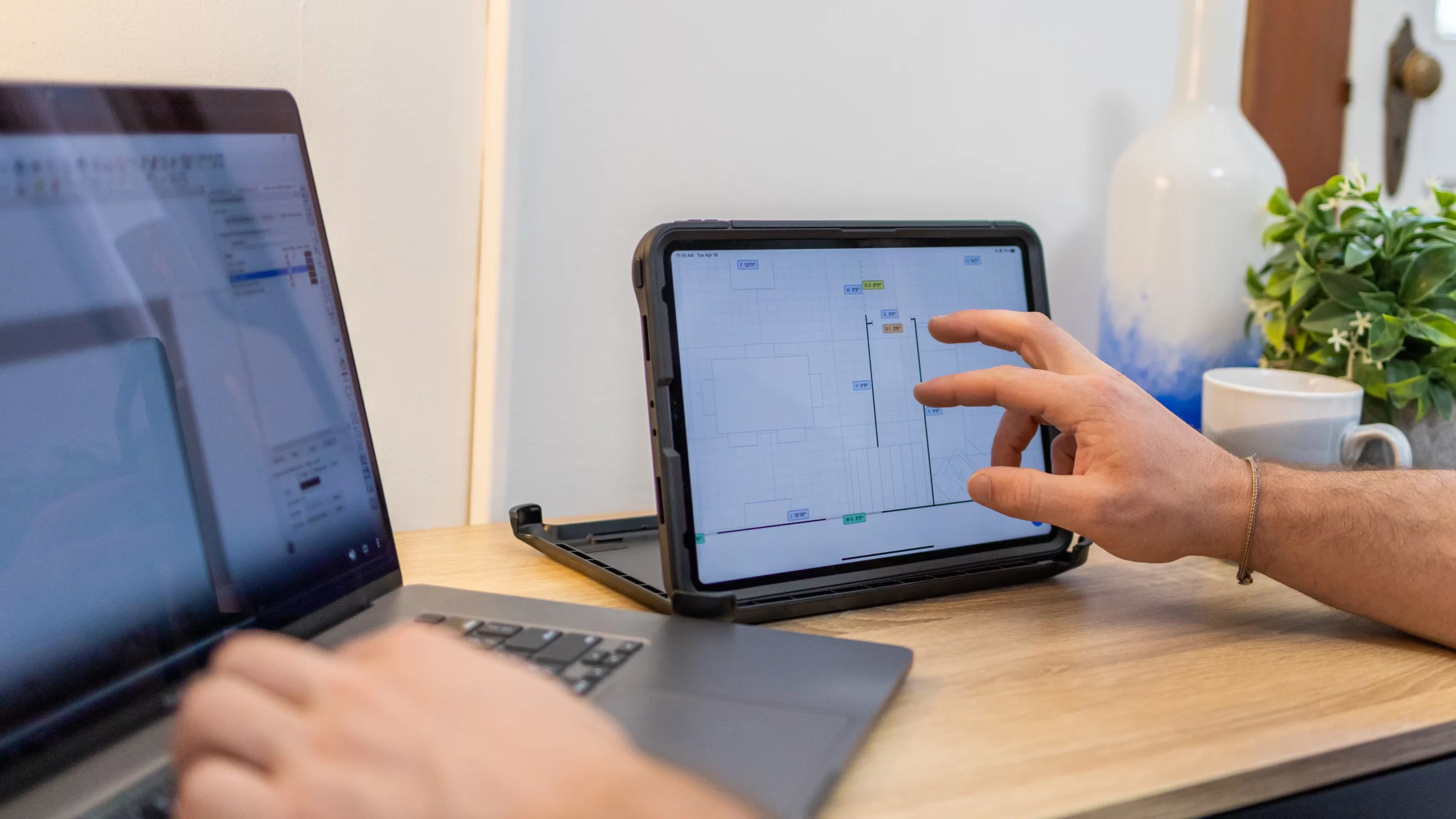 Project workflow diagram showing the connected design and build process with Rendr and JobTread.
