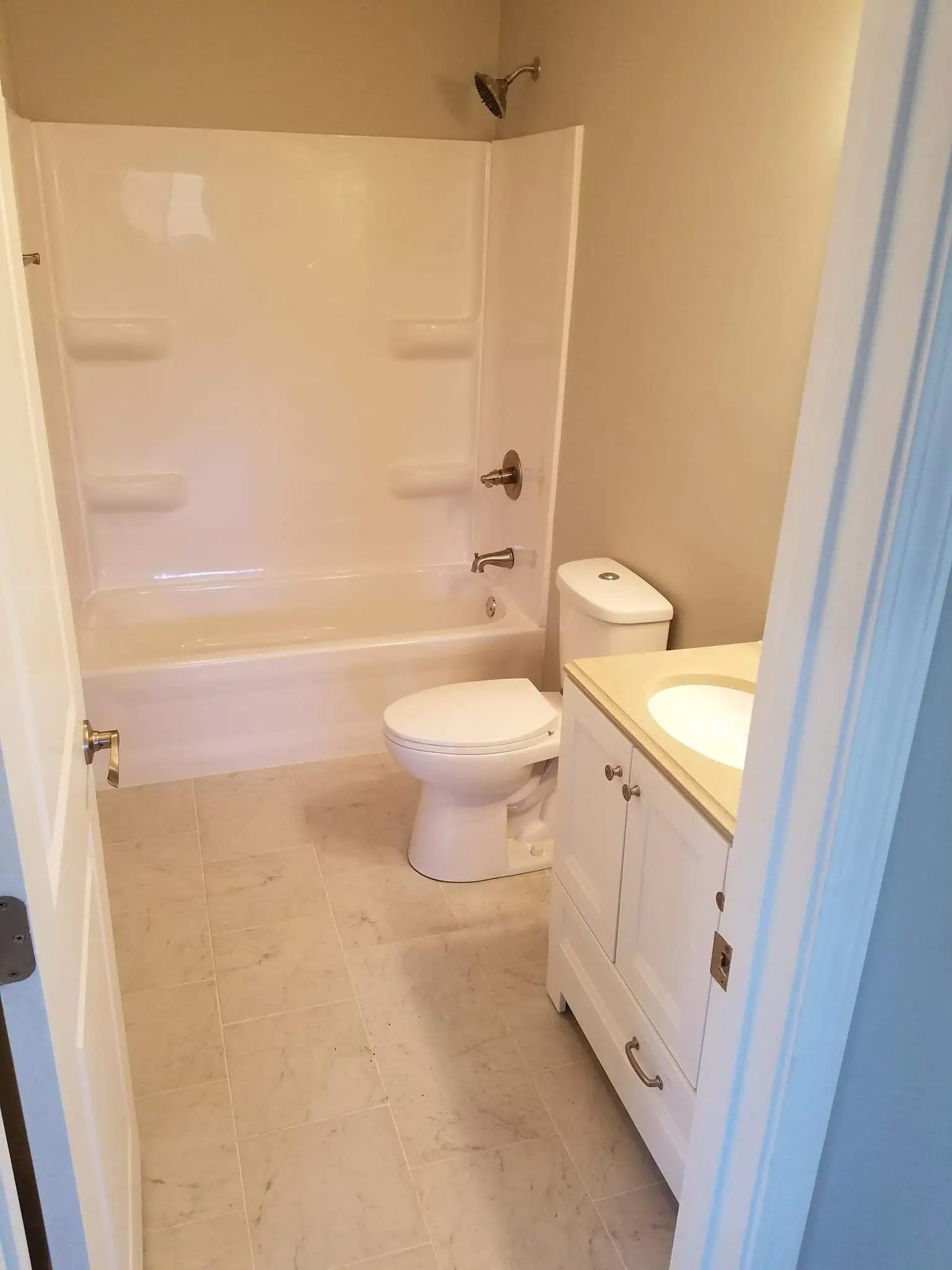 reconfigured bathroom layout after central indiana