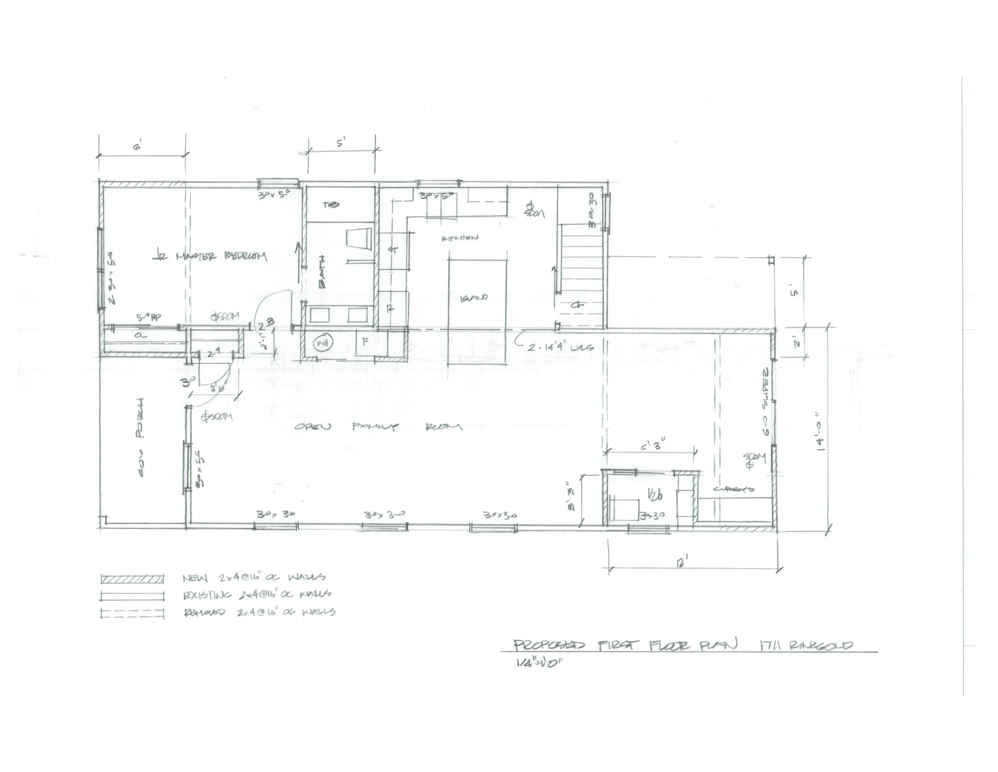 Kitchen remodeling in Central Indiana blueprint showing kitchen layout planning, island placement, and adjacent living space design