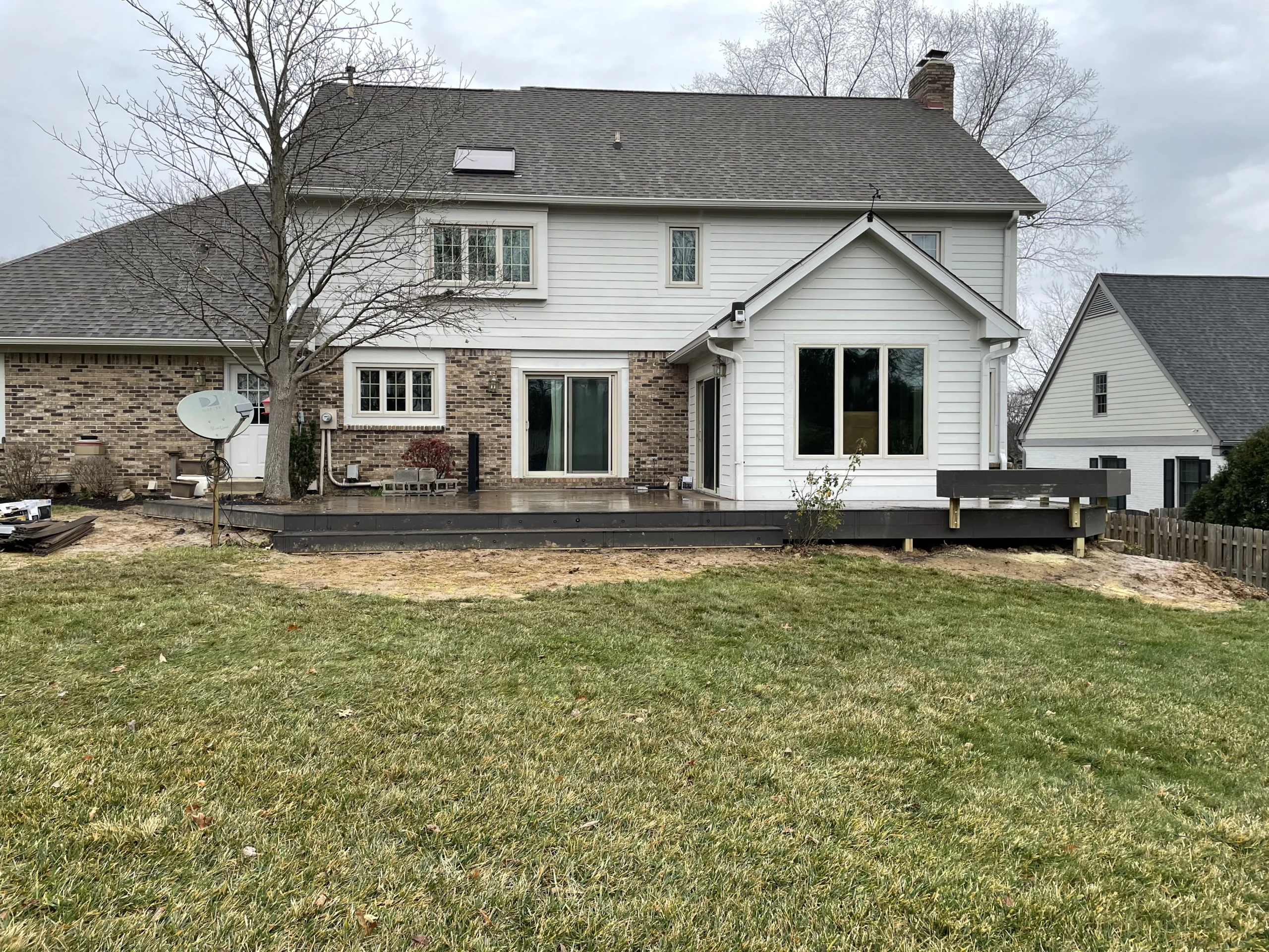 Cali Bamboo composite deck in Carmel, Indiana — completed backyard