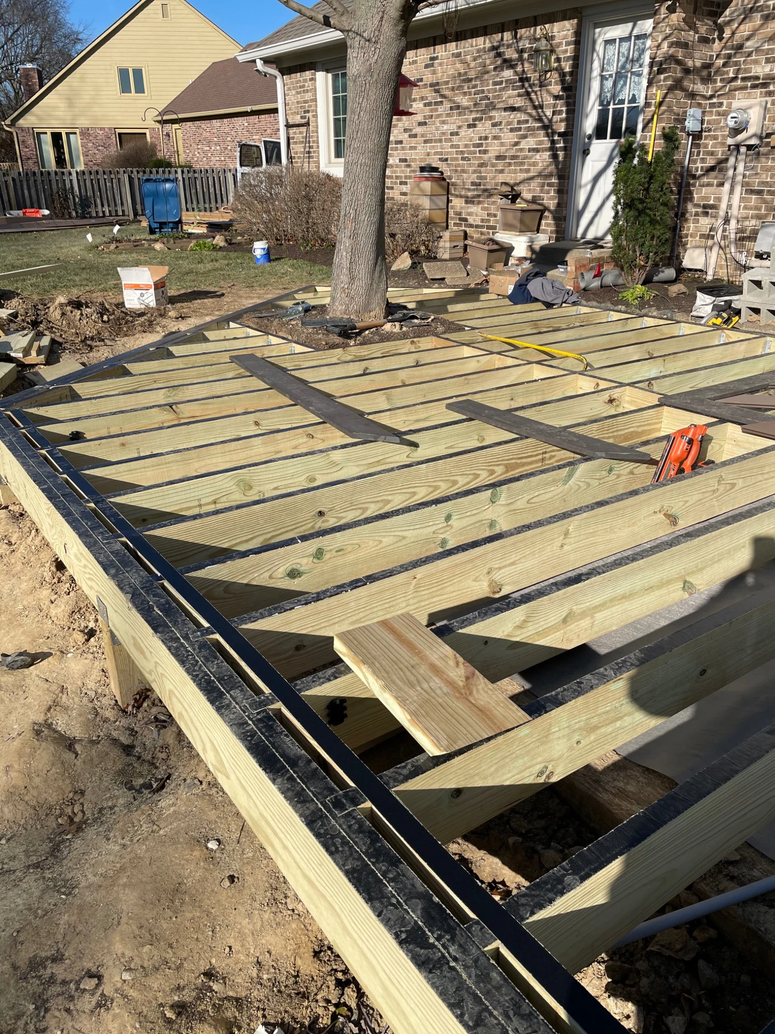 carmel cali bamboo deck framing drainage airflow