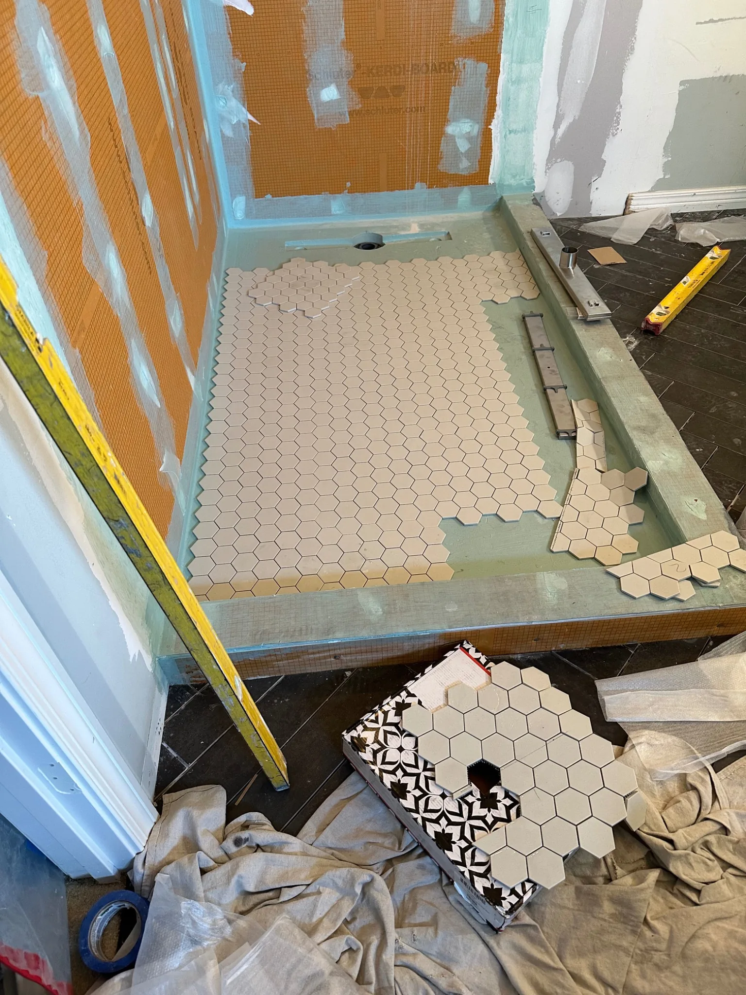 primary bathroom shower tile installation carmel indiana